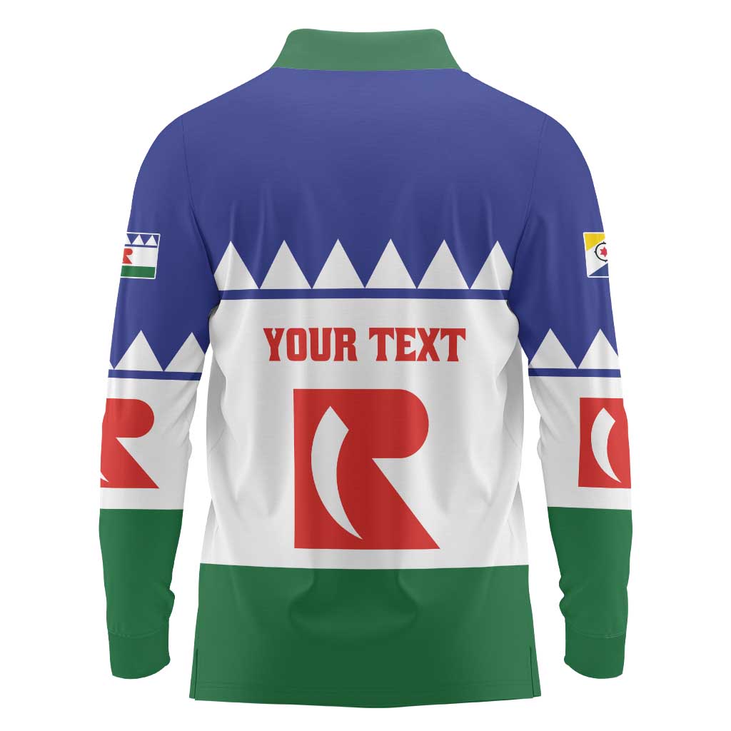 Personalised Bonaire Rincon Long Sleeve Polo Shirt Flag Stylized