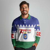 Personalised Bonaire Rincon Long Sleeve Polo Shirt Flag Stylized