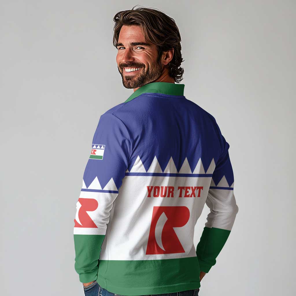 Personalised Bonaire Rincon Long Sleeve Polo Shirt Flag Stylized