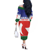 Personalised Bonaire Rincon Off The Shoulder Long Sleeve Dress Flag Stylized