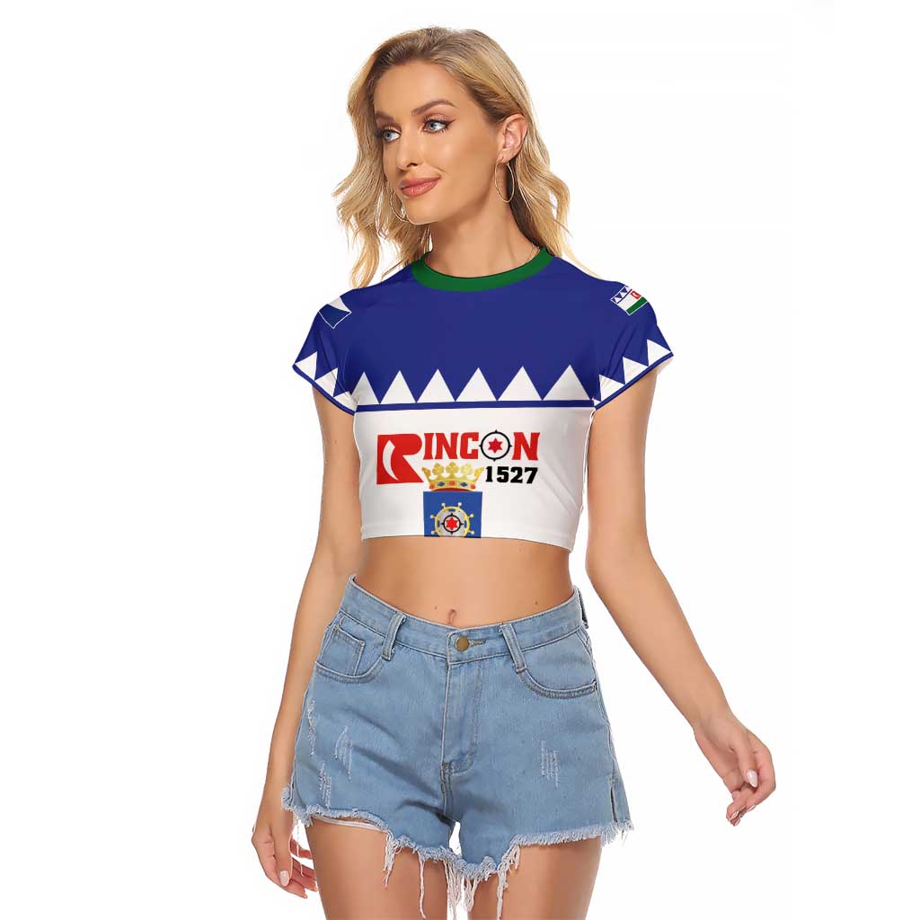 Personalised Bonaire Rincon Raglan Cropped T Shirt Flag Stylized