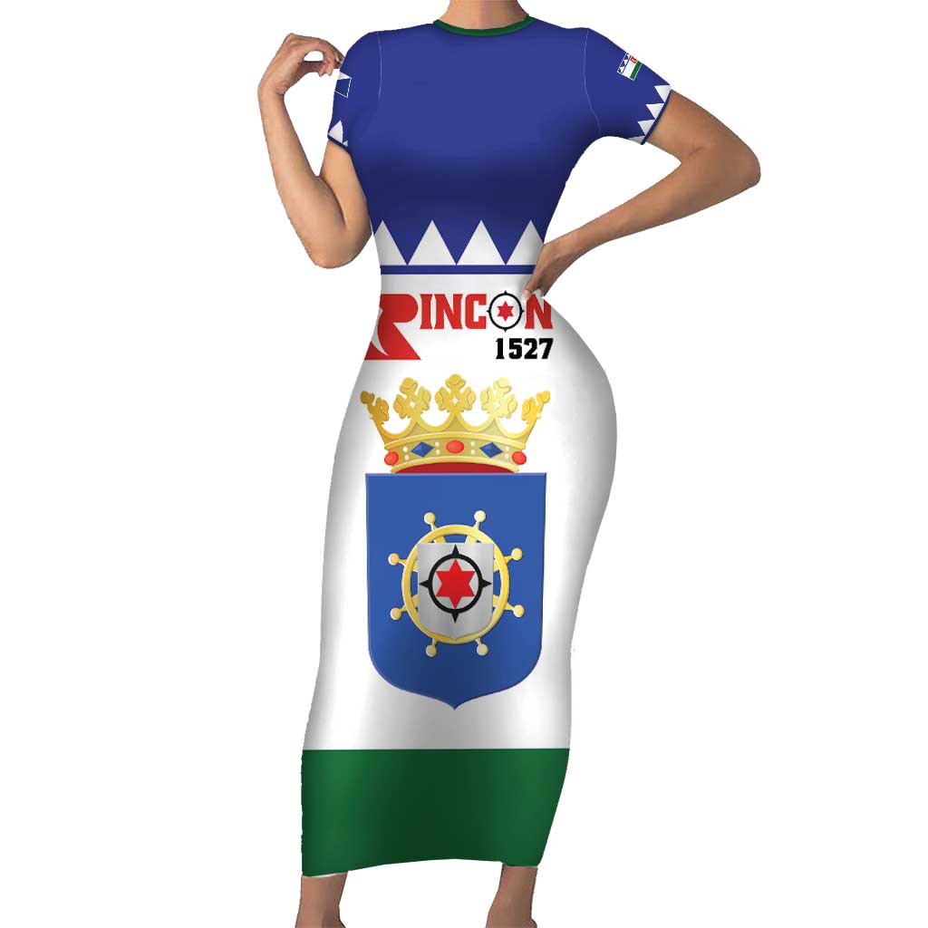 Personalised Bonaire Rincon Short Sleeve Bodycon Dress Flag Stylized