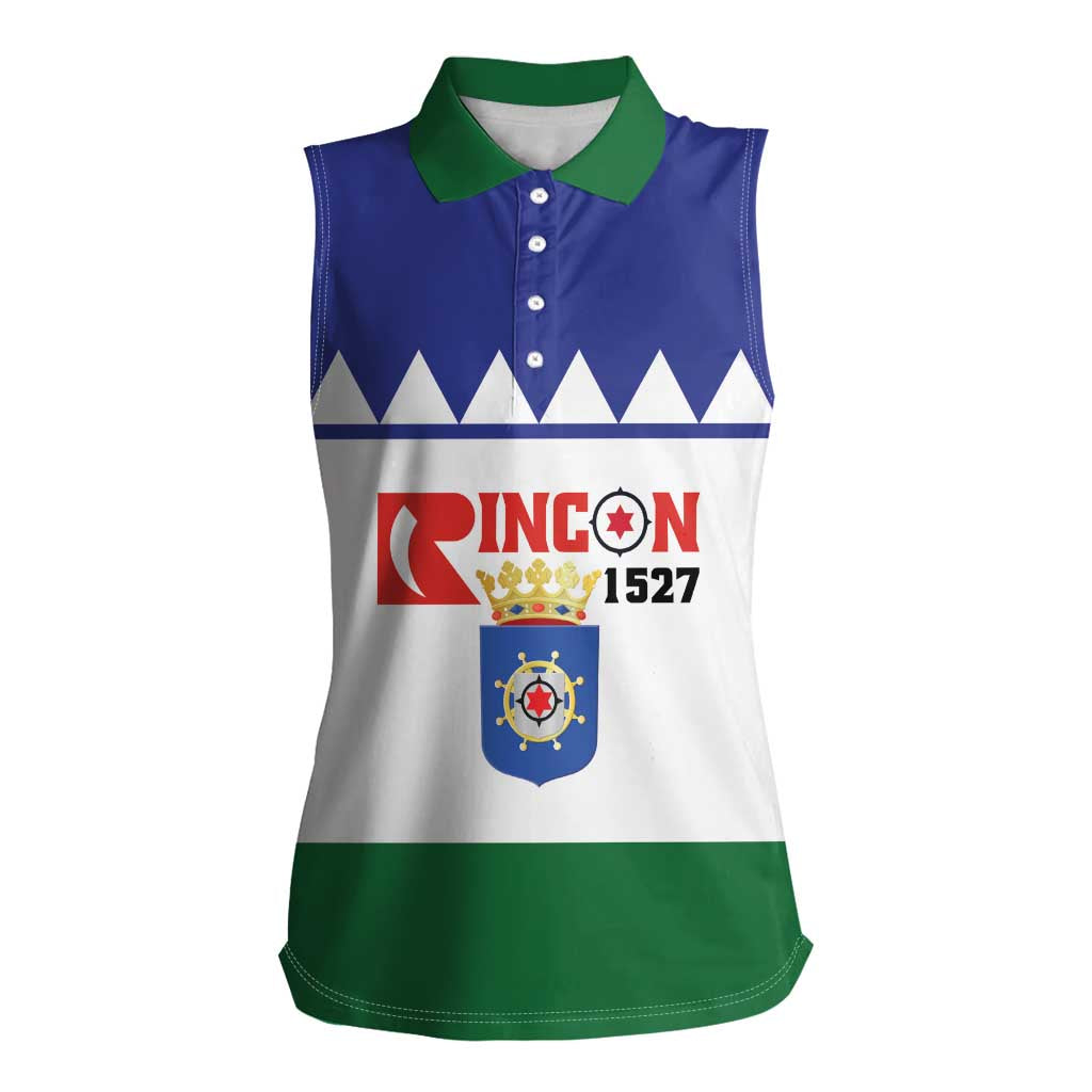 Personalised Bonaire Rincon Women Sleeveless Polo Shirt Flag Stylized