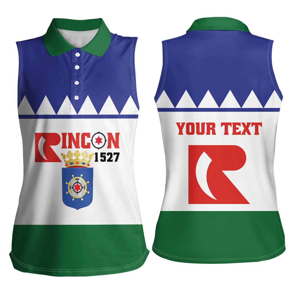 Personalised Bonaire Rincon Women Sleeveless Polo Shirt Flag Stylized