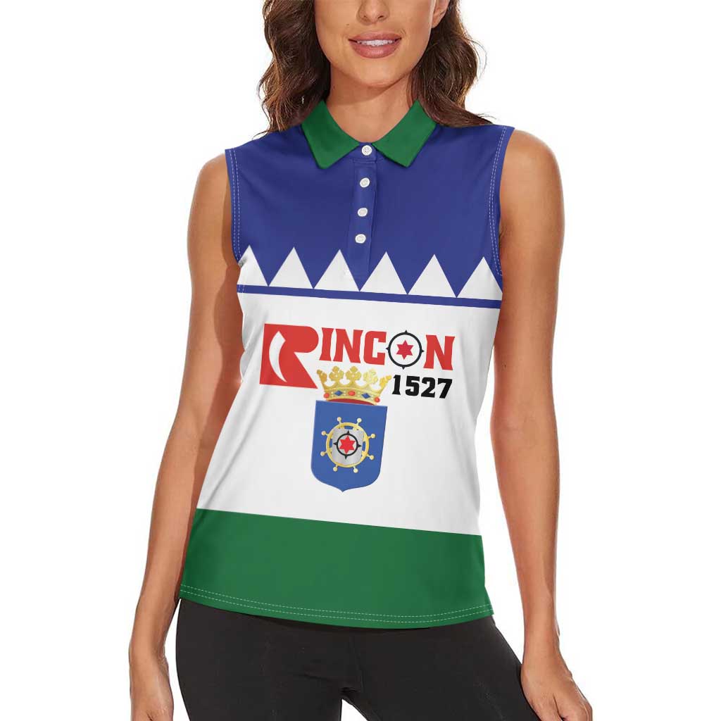 Personalised Bonaire Rincon Women Sleeveless Polo Shirt Flag Stylized