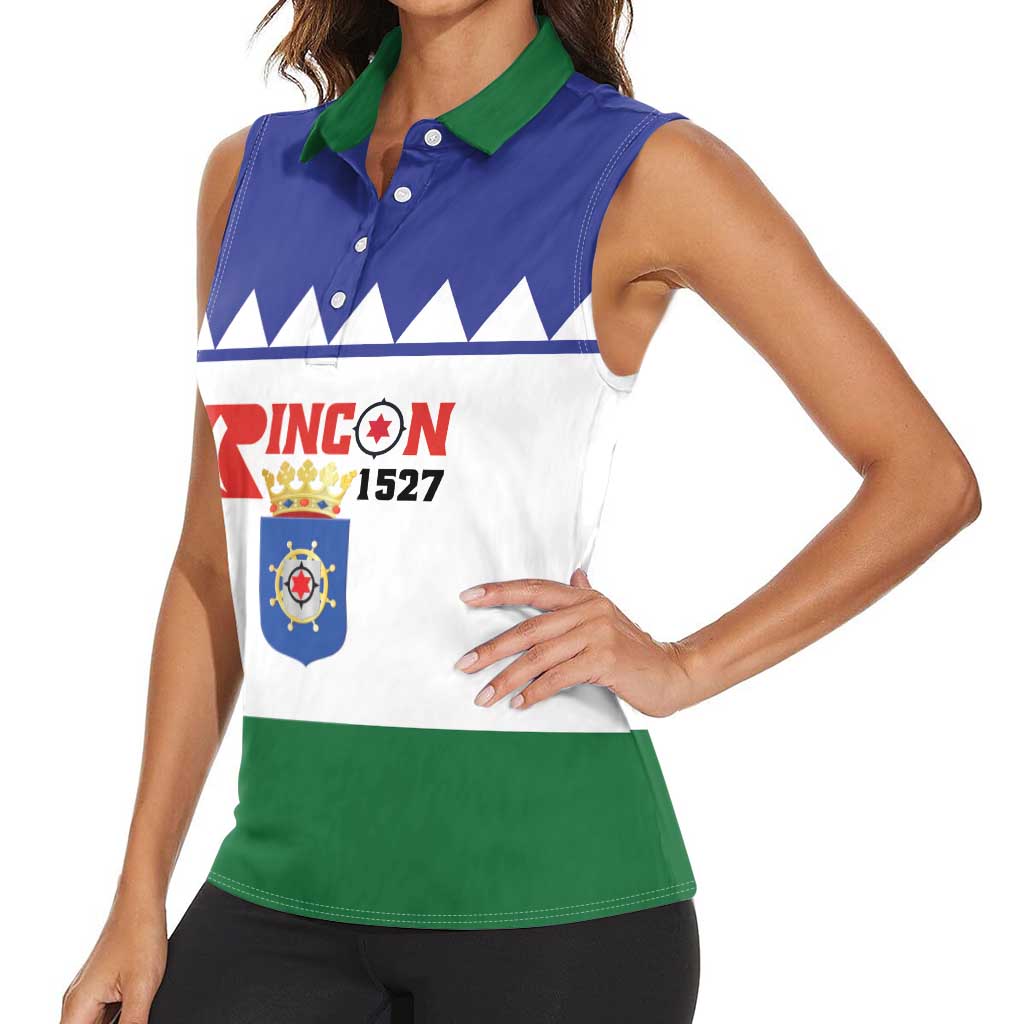 Personalised Bonaire Rincon Women Sleeveless Polo Shirt Flag Stylized