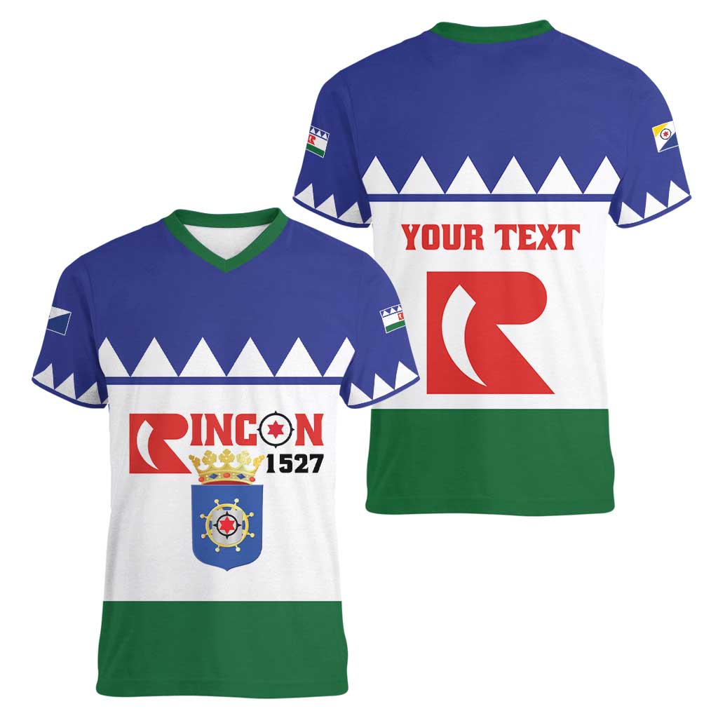 Personalised Bonaire Rincon Women V-Neck T-Shirt Flag Stylized