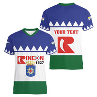 Personalised Bonaire Rincon Women V-Neck T-Shirt Flag Stylized