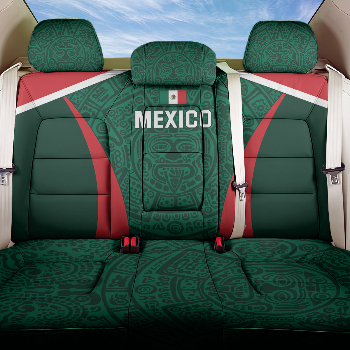 Mexico 2024 Football Back Car Seat Cover El Tri Go Champion - Wonder Print Shop