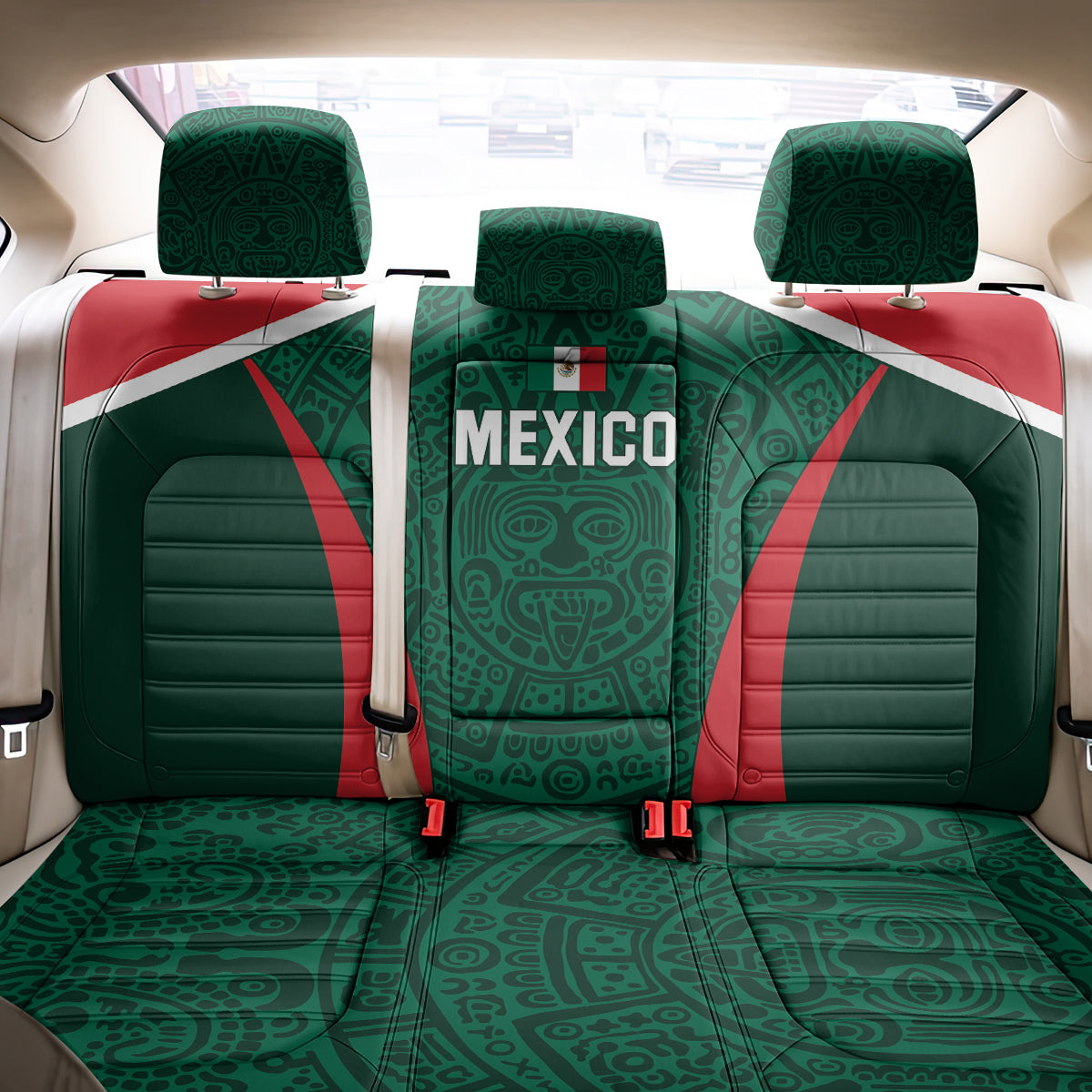 Mexico 2024 Football Back Car Seat Cover El Tri Go Champion - Wonder Print Shop