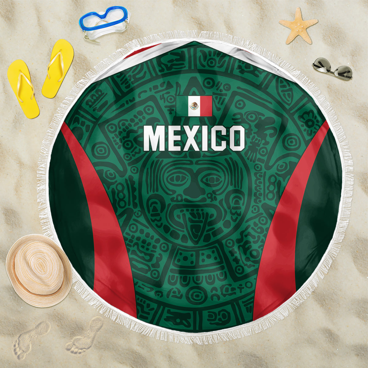 Mexico 2024 Football Beach Blanket El Tri Go Champion - Wonder Print Shop