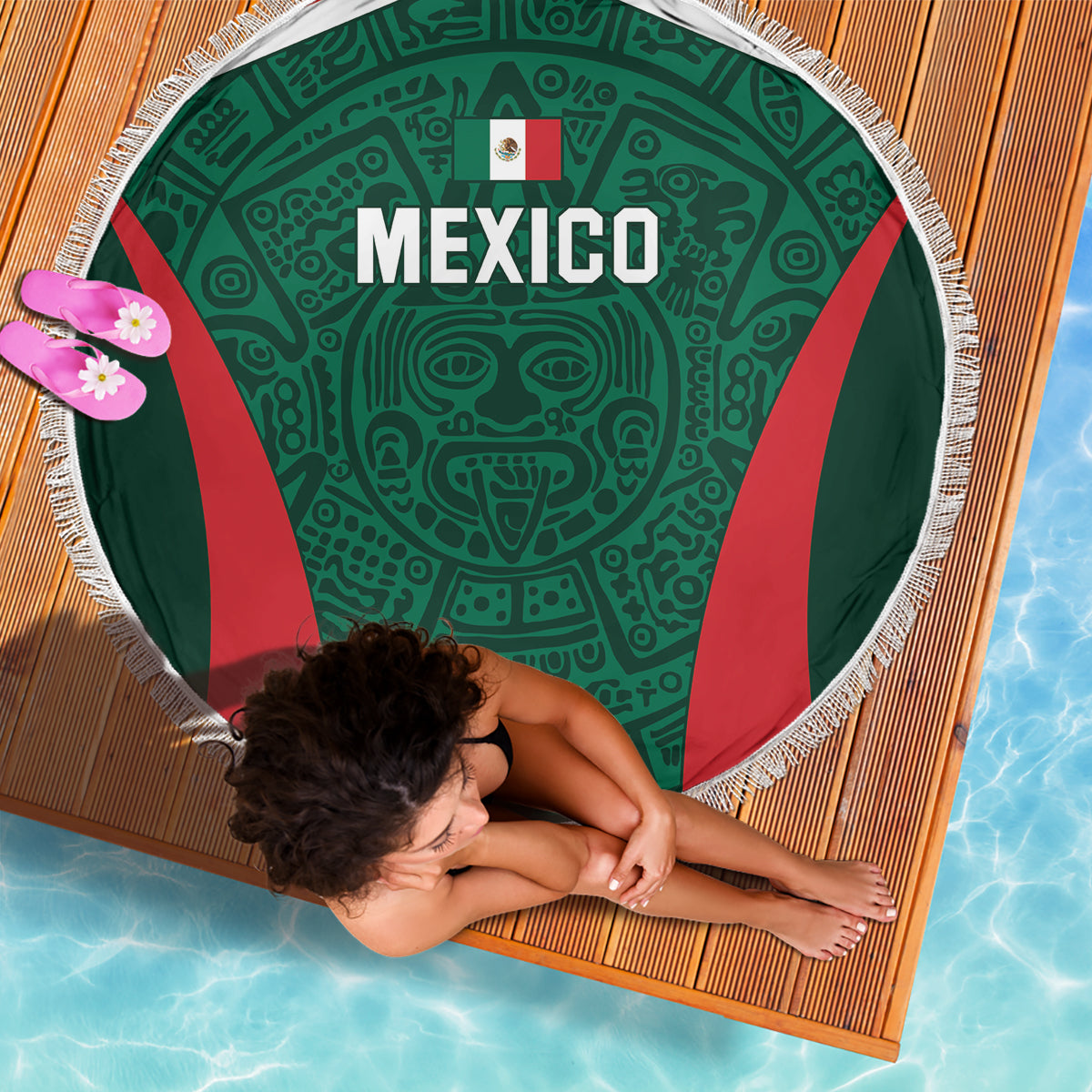 Mexico 2024 Football Beach Blanket El Tri Go Champion - Wonder Print Shop