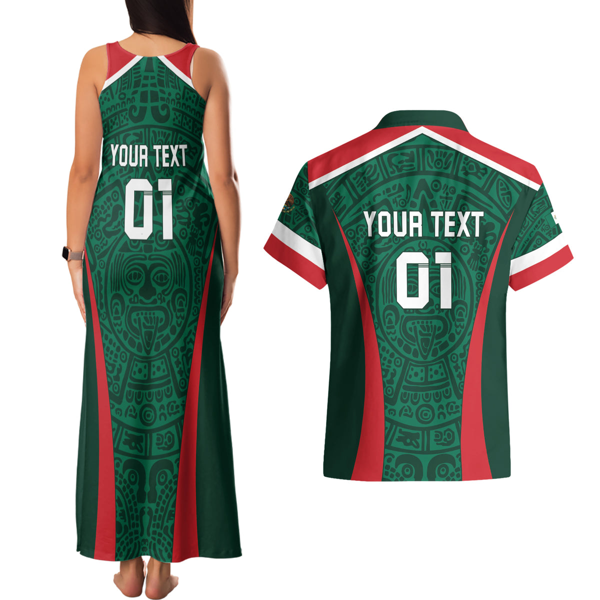 Personalized Mexico 2024 Football Couples Matching Tank Maxi Dress and Hawaiian Shirt El Tri Go Champion - Wonder Print Shop