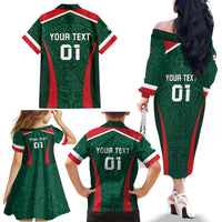 Personalized Mexico 2024 Football Family Matching Off The Shoulder Long Sleeve Dress and Hawaiian Shirt El Tri Go Champion - Wonder Print Shop