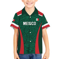Personalized Mexico 2024 Football Family Matching Off The Shoulder Long Sleeve Dress and Hawaiian Shirt El Tri Go Champion - Wonder Print Shop