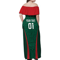 Personalized Mexico 2024 Football Family Matching Off Shoulder Maxi Dress and Hawaiian Shirt El Tri Go Champion - Wonder Print Shop
