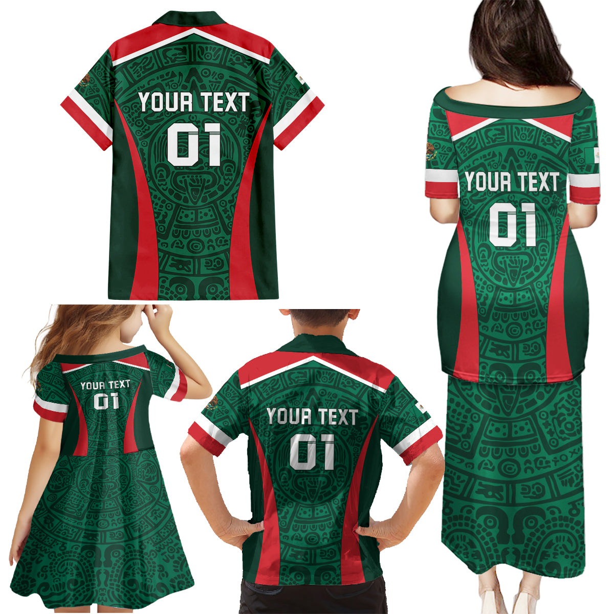 Personalized Mexico 2024 Football Family Matching Puletasi and Hawaiian Shirt El Tri Go Champion - Wonder Print Shop
