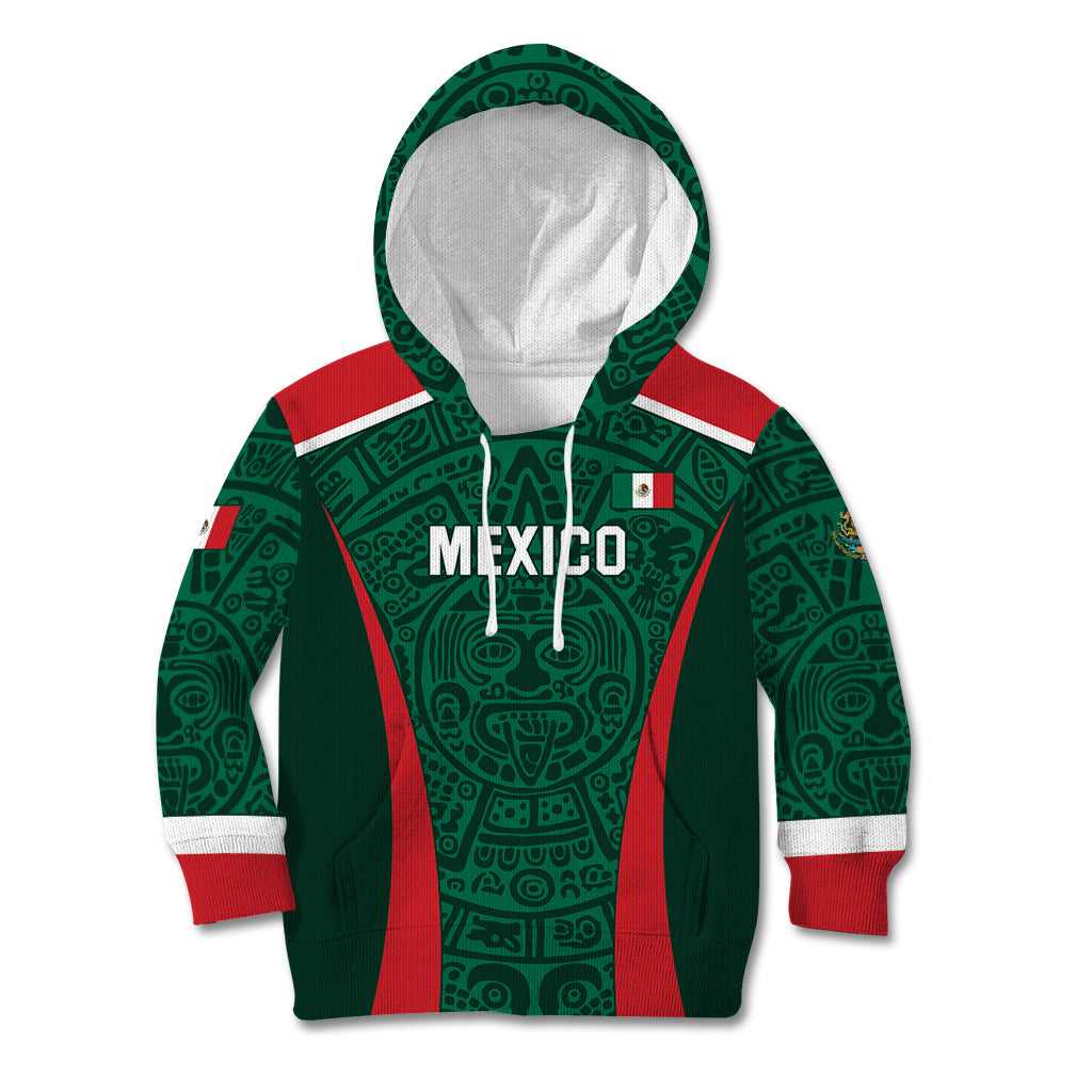 Personalized Mexico 2024 Football Kid Hoodie El Tri Go Champion - Wonder Print Shop