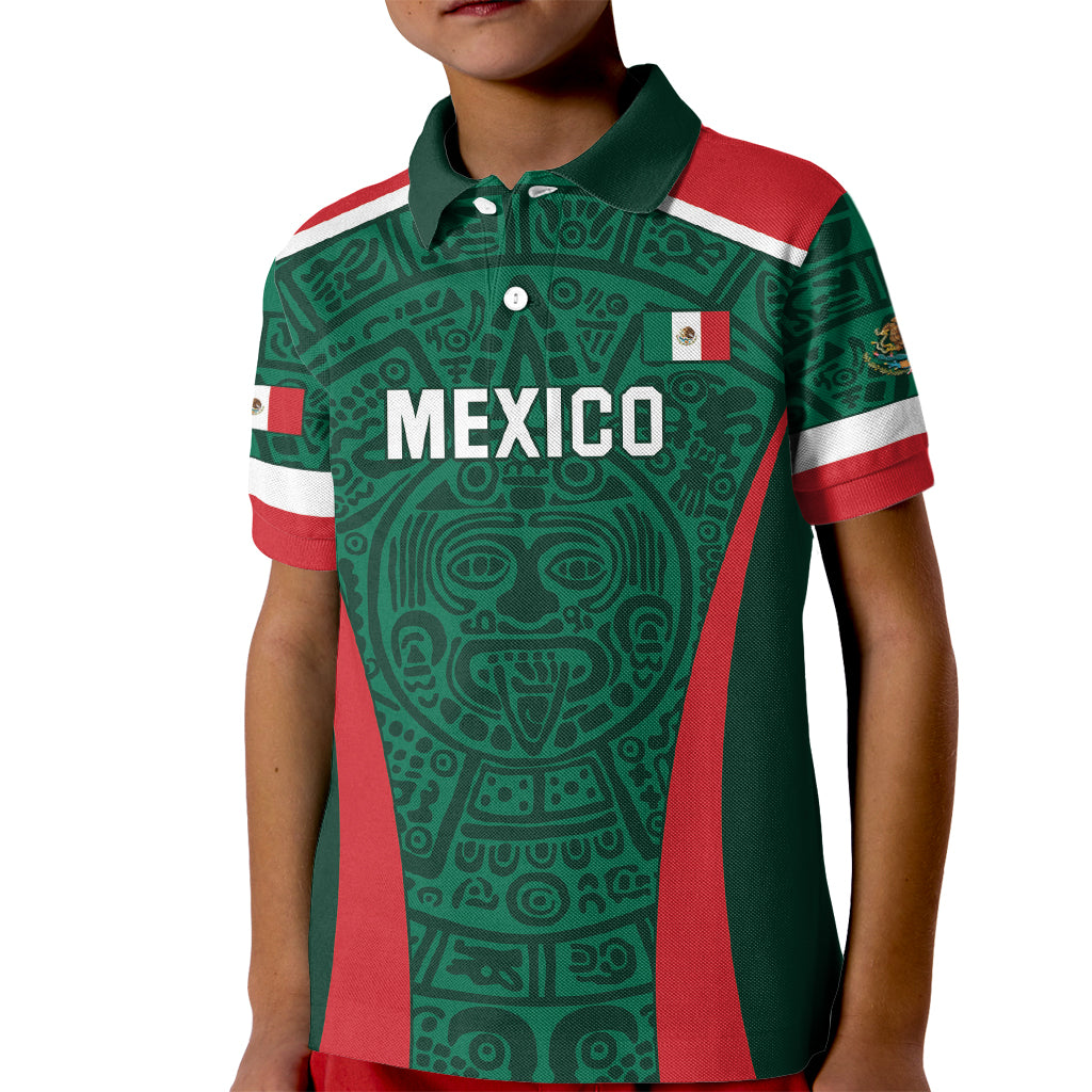Personalized Mexico 2024 Football Kid Polo Shirt El Tri Go Champion - Wonder Print Shop