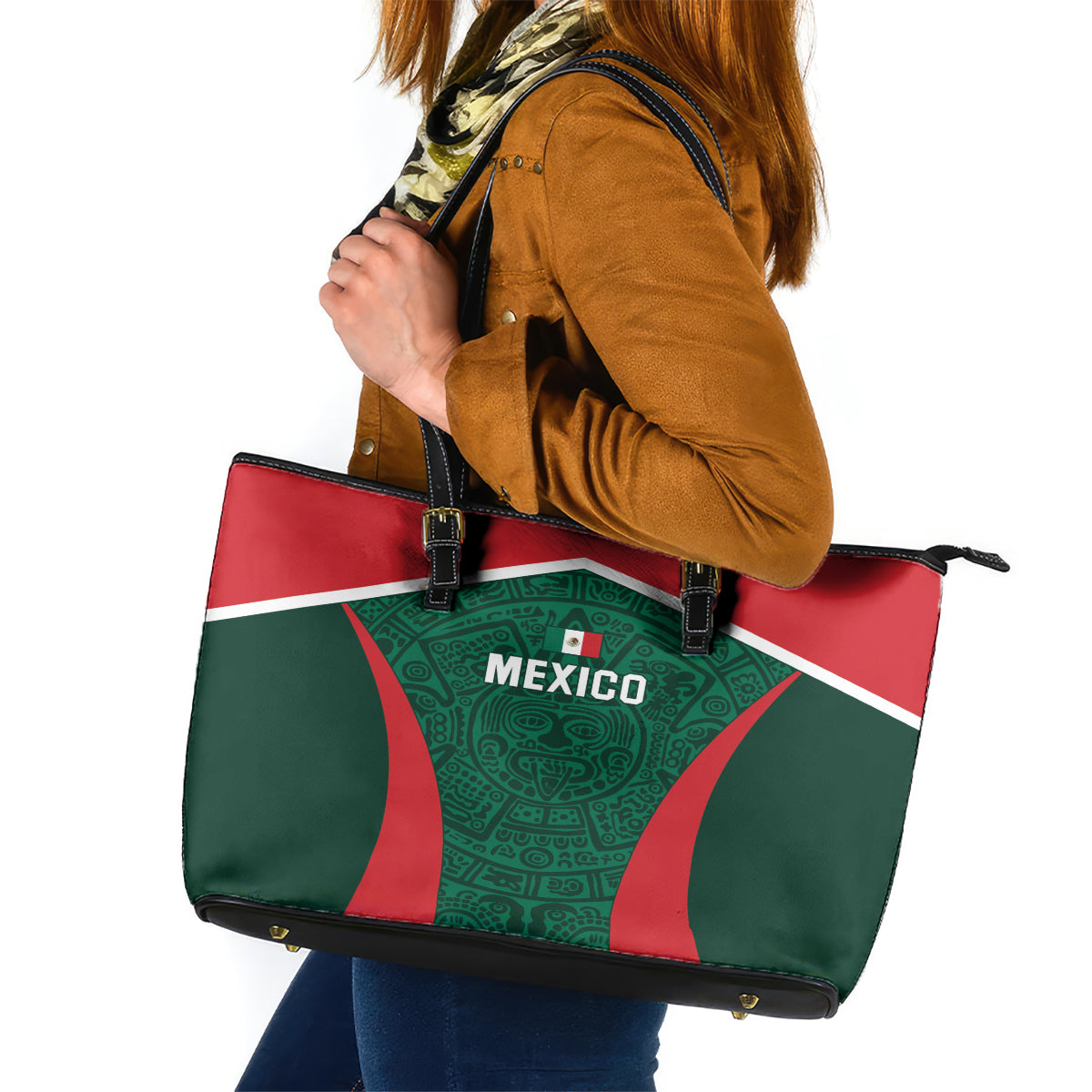 Mexico 2024 Football Leather Tote Bag El Tri Go Champion