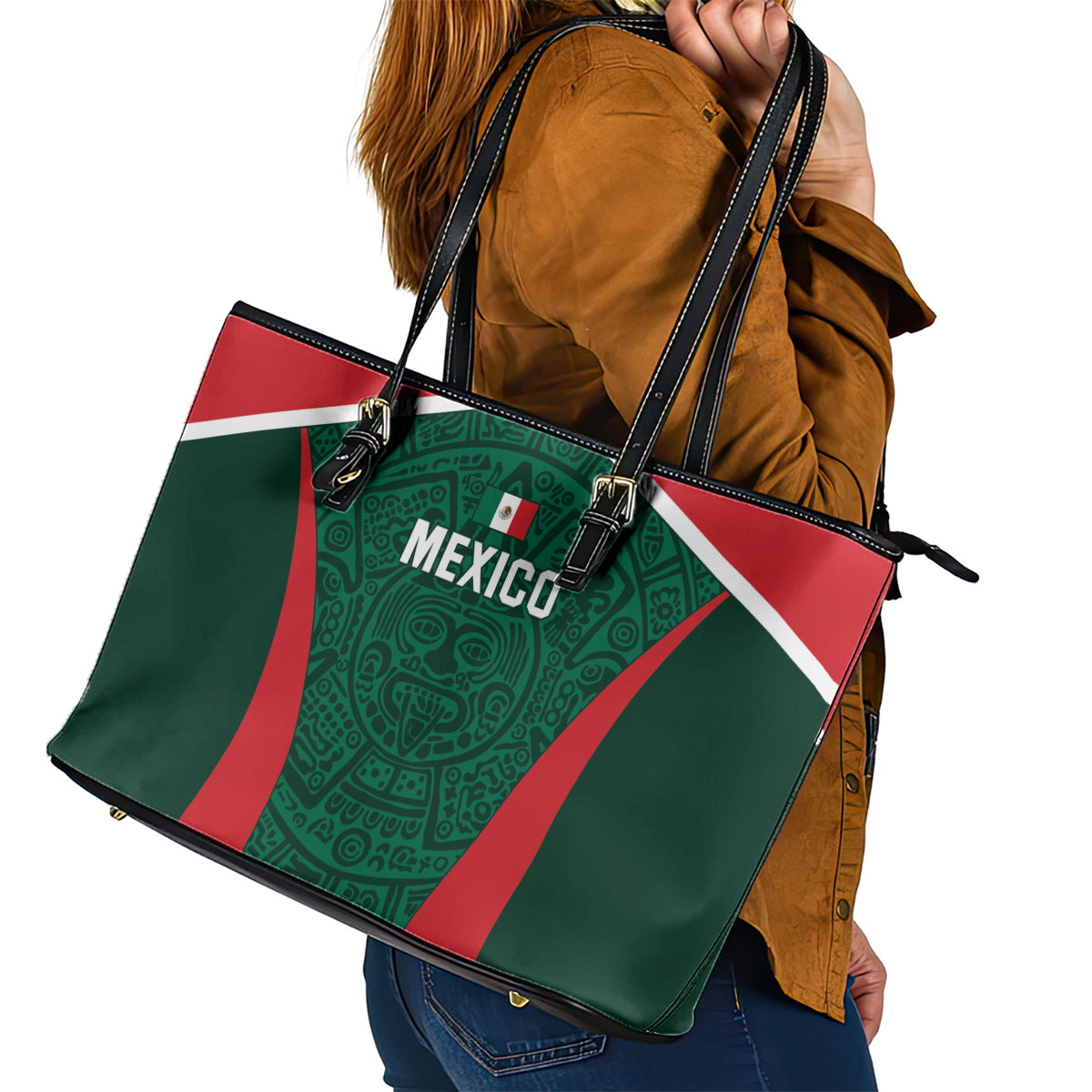 Mexico 2024 Football Leather Tote Bag El Tri Go Champion - Wonder Print Shop