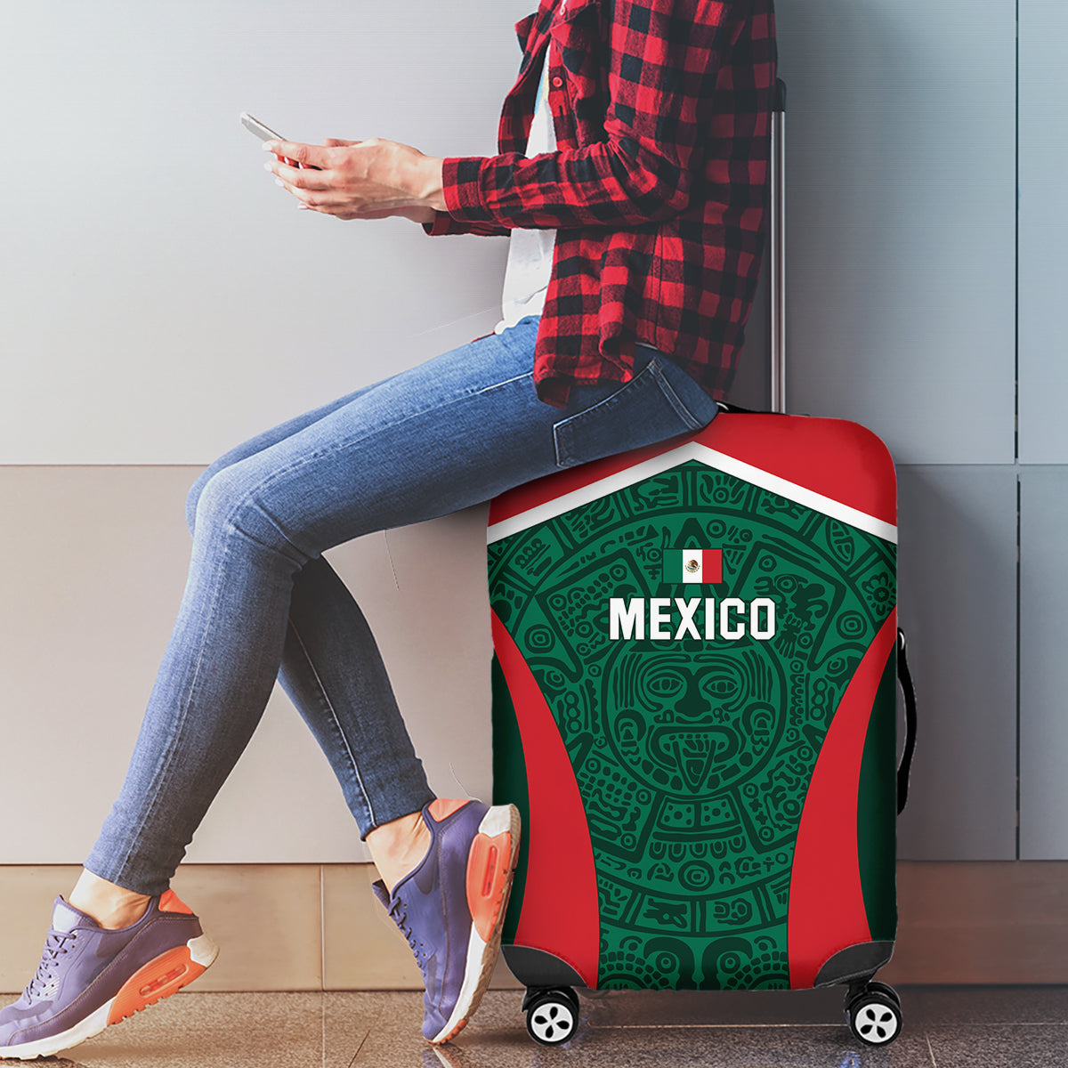 Mexico 2024 Football Luggage Cover El Tri Go Champion - Wonder Print Shop