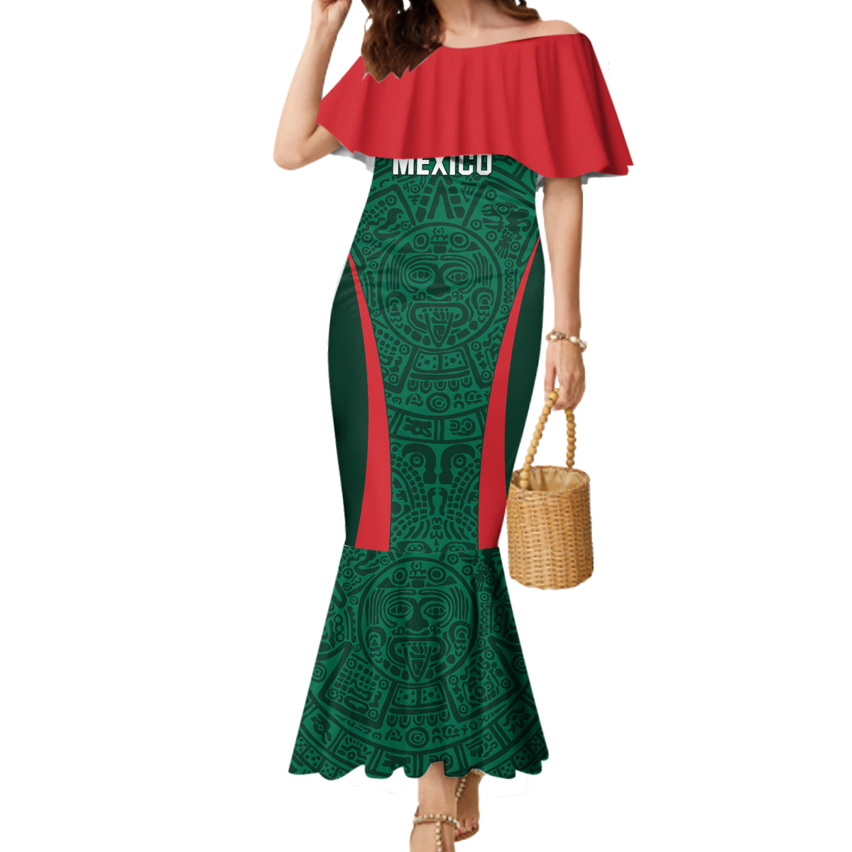 Personalized Mexico 2024 Football Mermaid Dress El Tri Go Champion - Wonder Print Shop