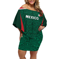 Personalized Mexico 2024 Football Off Shoulder Short Dress El Tri Go Champion - Wonder Print Shop