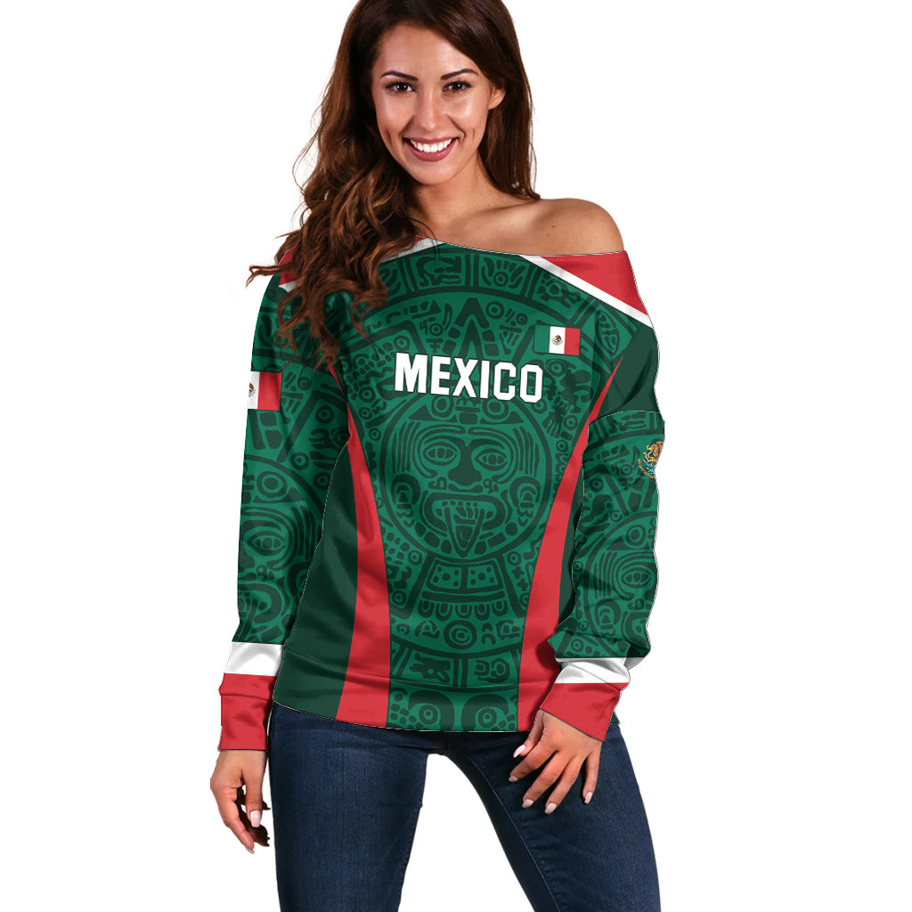 Personalized Mexico 2024 Football Off Shoulder Sweater El Tri Go Champion