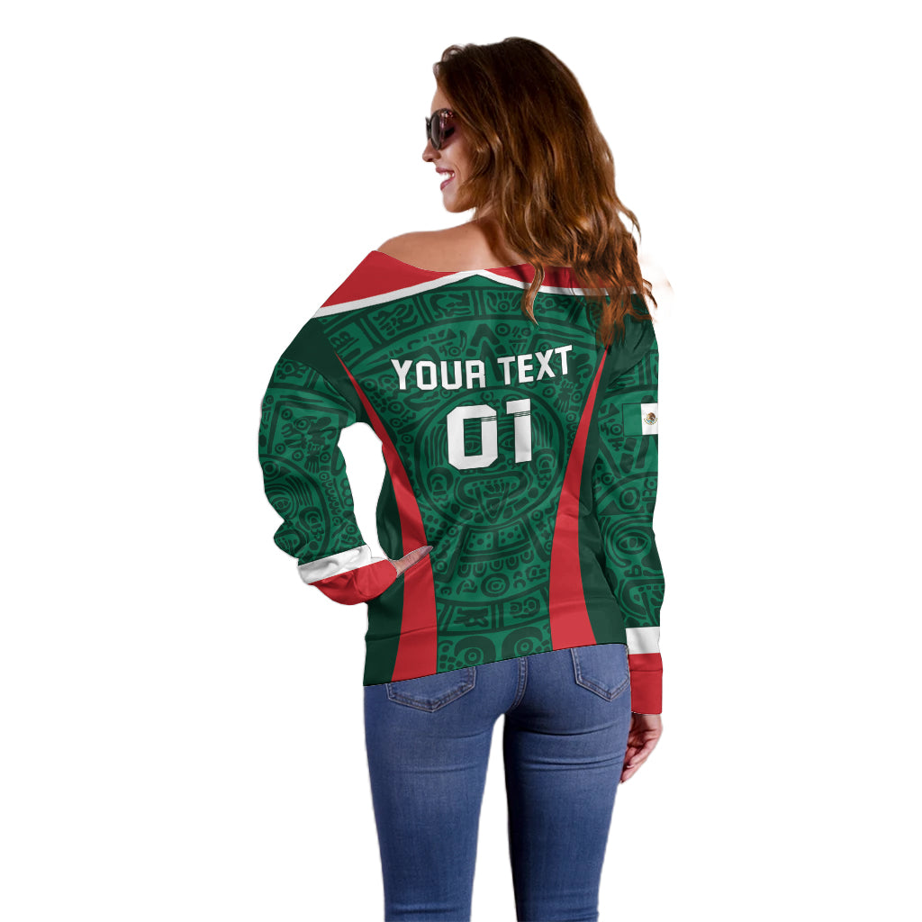 Personalized Mexico 2024 Football Off Shoulder Sweater El Tri Go Champion - Wonder Print Shop