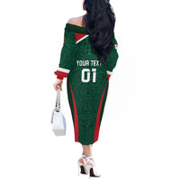 Personalized Mexico 2024 Football Off The Shoulder Long Sleeve Dress El Tri Go Champion - Wonder Print Shop