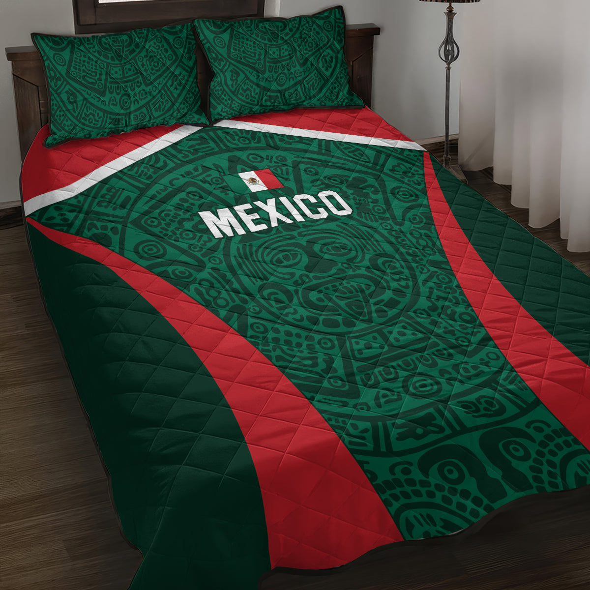 Mexico 2024 Football Quilt Bed Set El Tri Go Champion