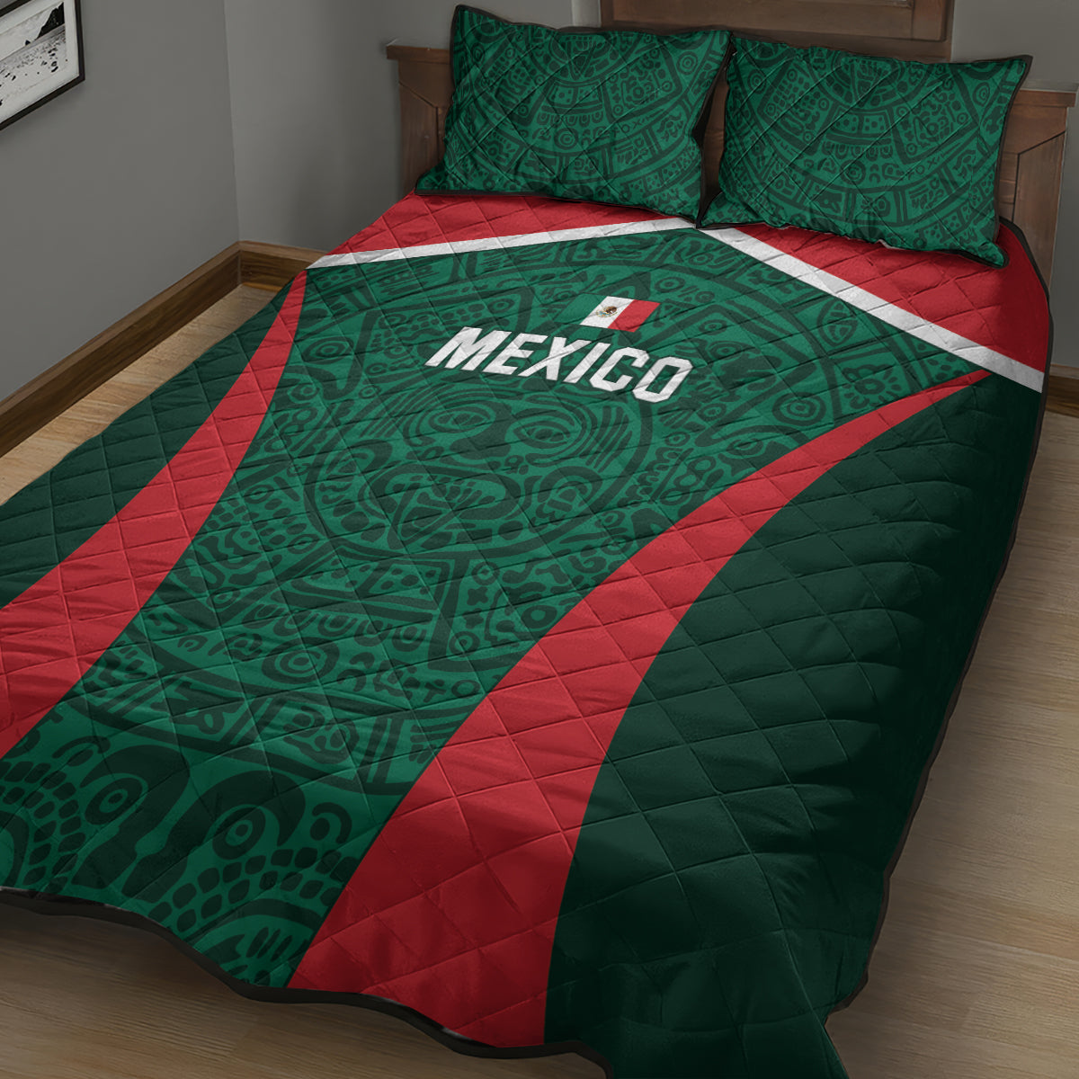 Mexico 2024 Football Quilt Bed Set El Tri Go Champion - Wonder Print Shop
