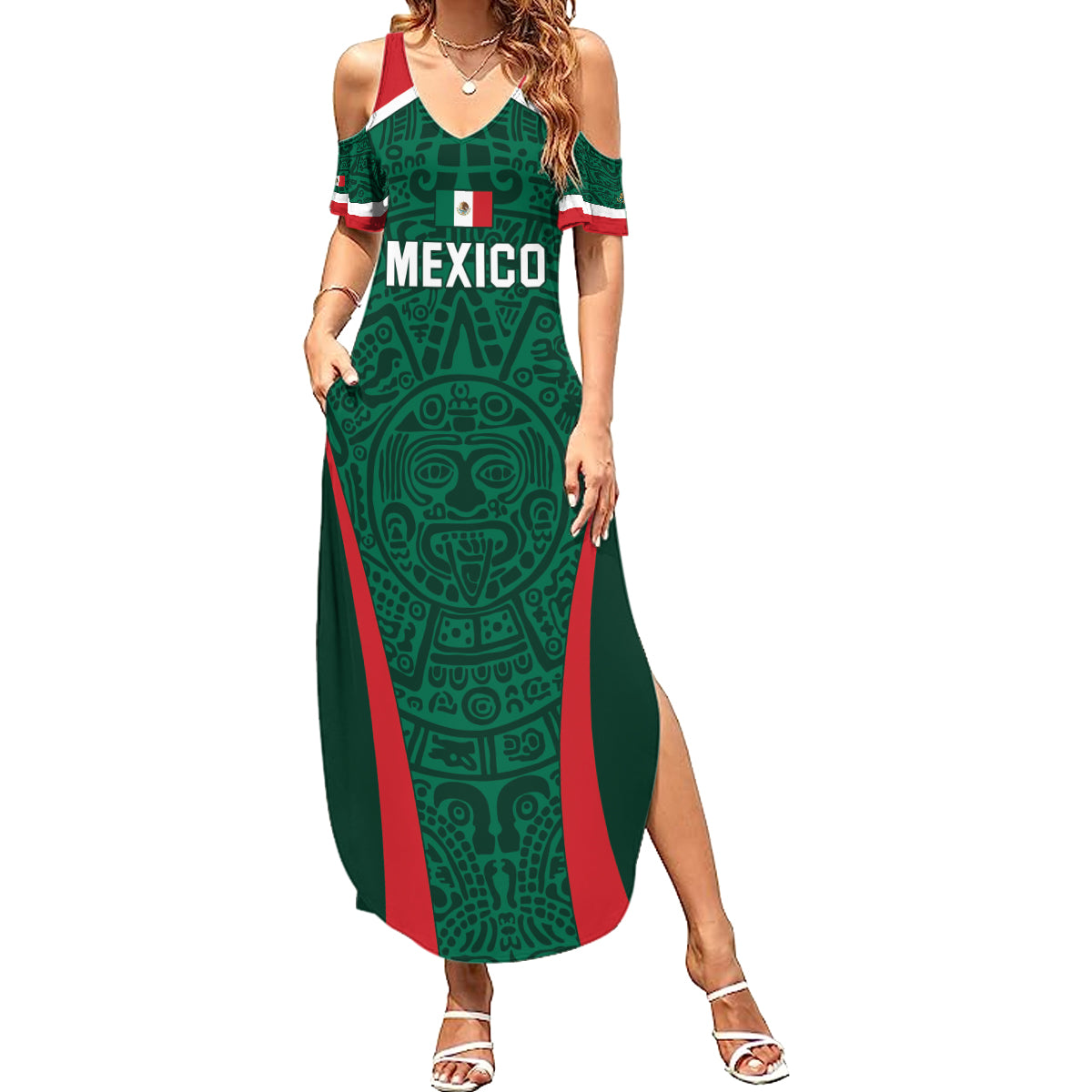 Personalized Mexico 2024 Football Summer Maxi Dress El Tri Go Champion - Wonder Print Shop