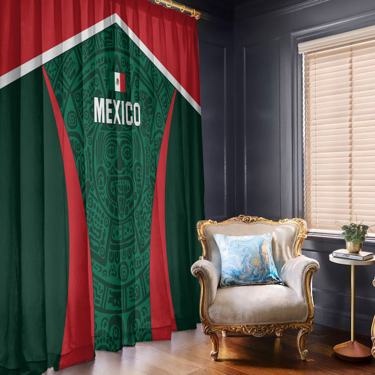 Mexico 2024 Football Window Curtain El Tri Go Champion - Wonder Print Shop