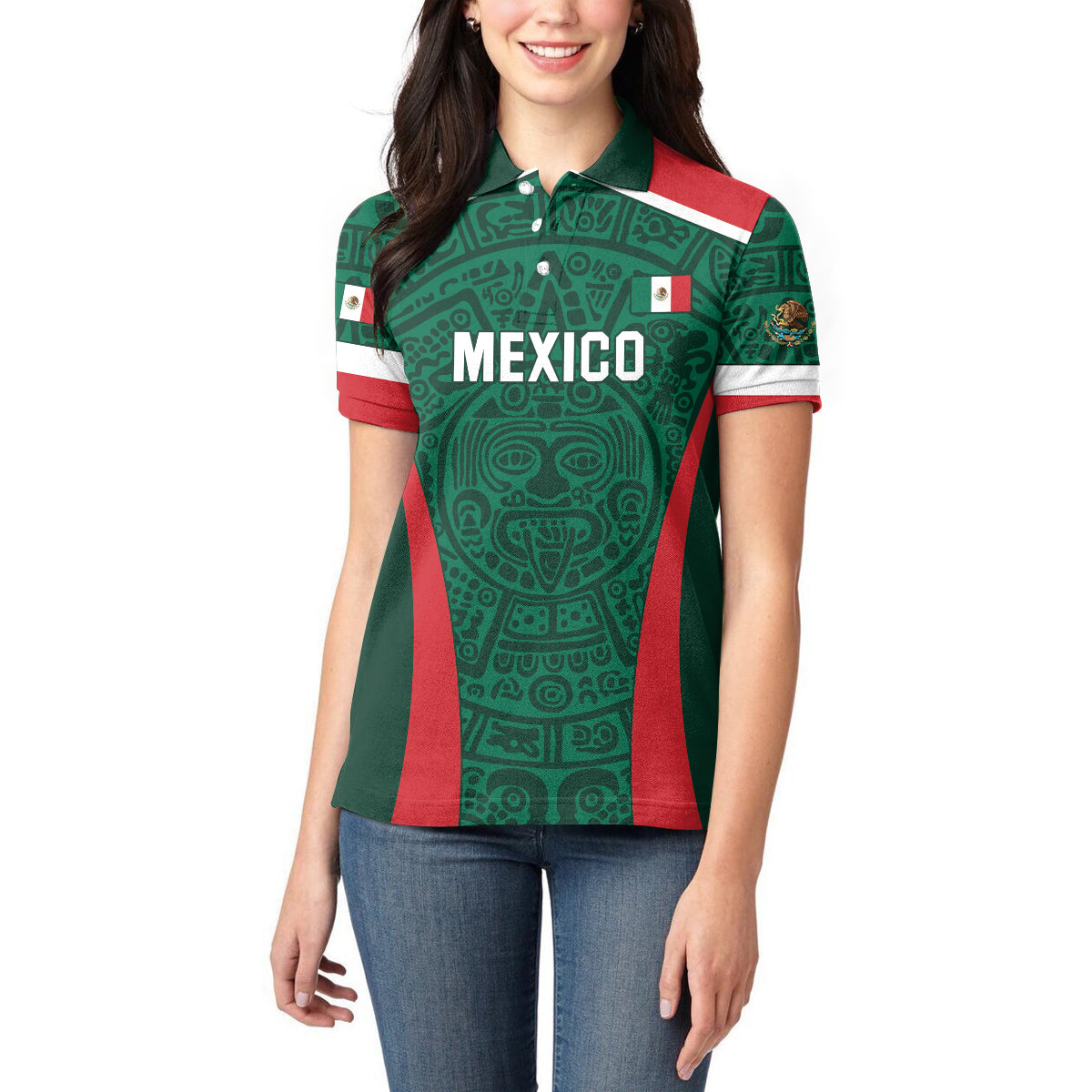 Personalized Mexico 2024 Football Women Polo Shirt El Tri Go Champion - Wonder Print Shop