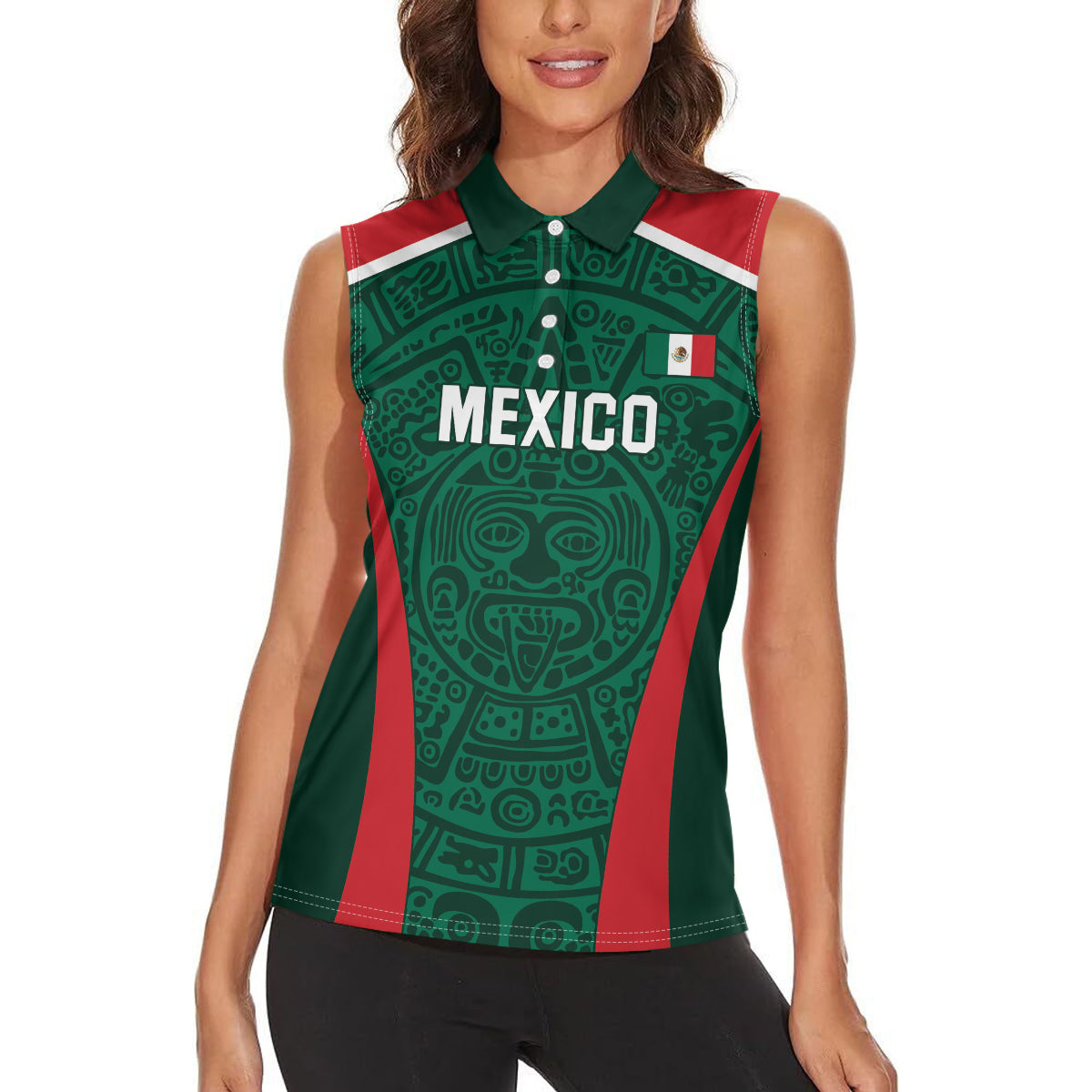 Personalized Mexico 2024 Football Women Sleeveless Polo Shirt El Tri Go Champion - Wonder Print Shop