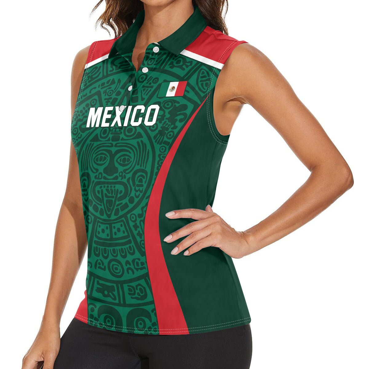 Personalized Mexico 2024 Football Women Sleeveless Polo Shirt El Tri Go Champion - Wonder Print Shop