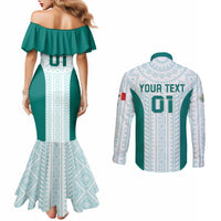 Personalized Mexico 2024 Football Couples Matching Mermaid Dress and Long Sleeve Button Shirt El Tri Special Version