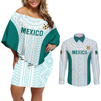 Personalized Mexico 2024 Football Couples Matching Off Shoulder Short Dress and Long Sleeve Button Shirt El Tri Special Version - Wonder Print Shop