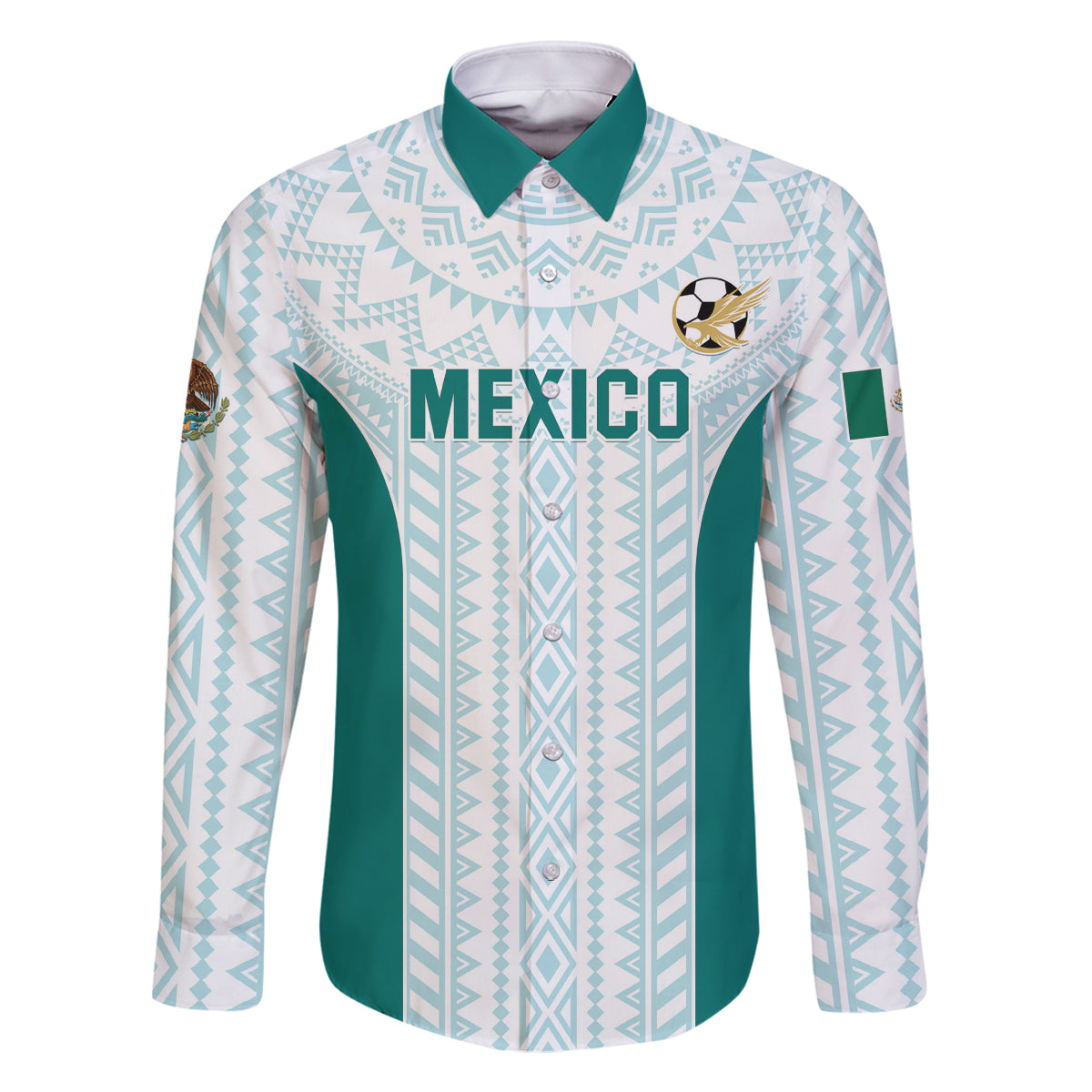 Personalized Mexico 2024 Football Family Matching Off The Shoulder Long Sleeve Dress and Hawaiian Shirt El Tri Special Version - Wonder Print Shop