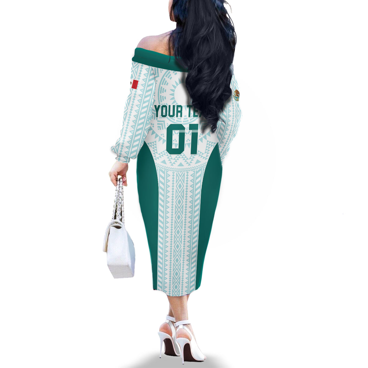 Personalized Mexico 2024 Football Family Matching Off The Shoulder Long Sleeve Dress and Hawaiian Shirt El Tri Special Version - Wonder Print Shop