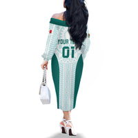 Personalized Mexico 2024 Football Family Matching Off The Shoulder Long Sleeve Dress and Hawaiian Shirt El Tri Special Version - Wonder Print Shop