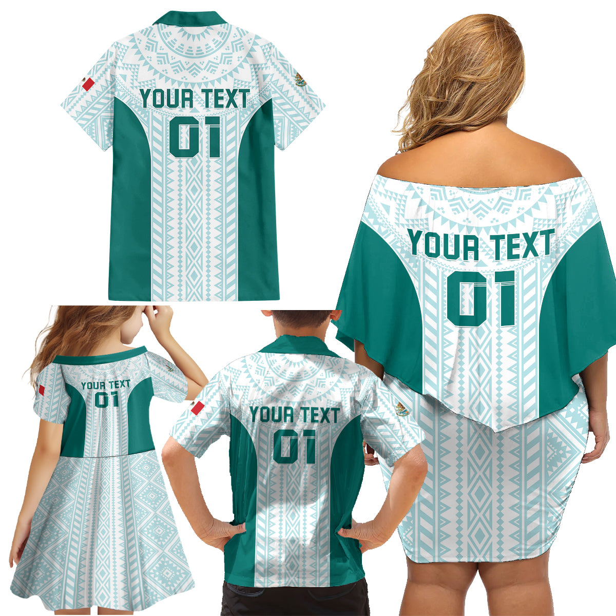 Personalized Mexico 2024 Football Family Matching Off Shoulder Short Dress and Hawaiian Shirt El Tri Special Version - Wonder Print Shop