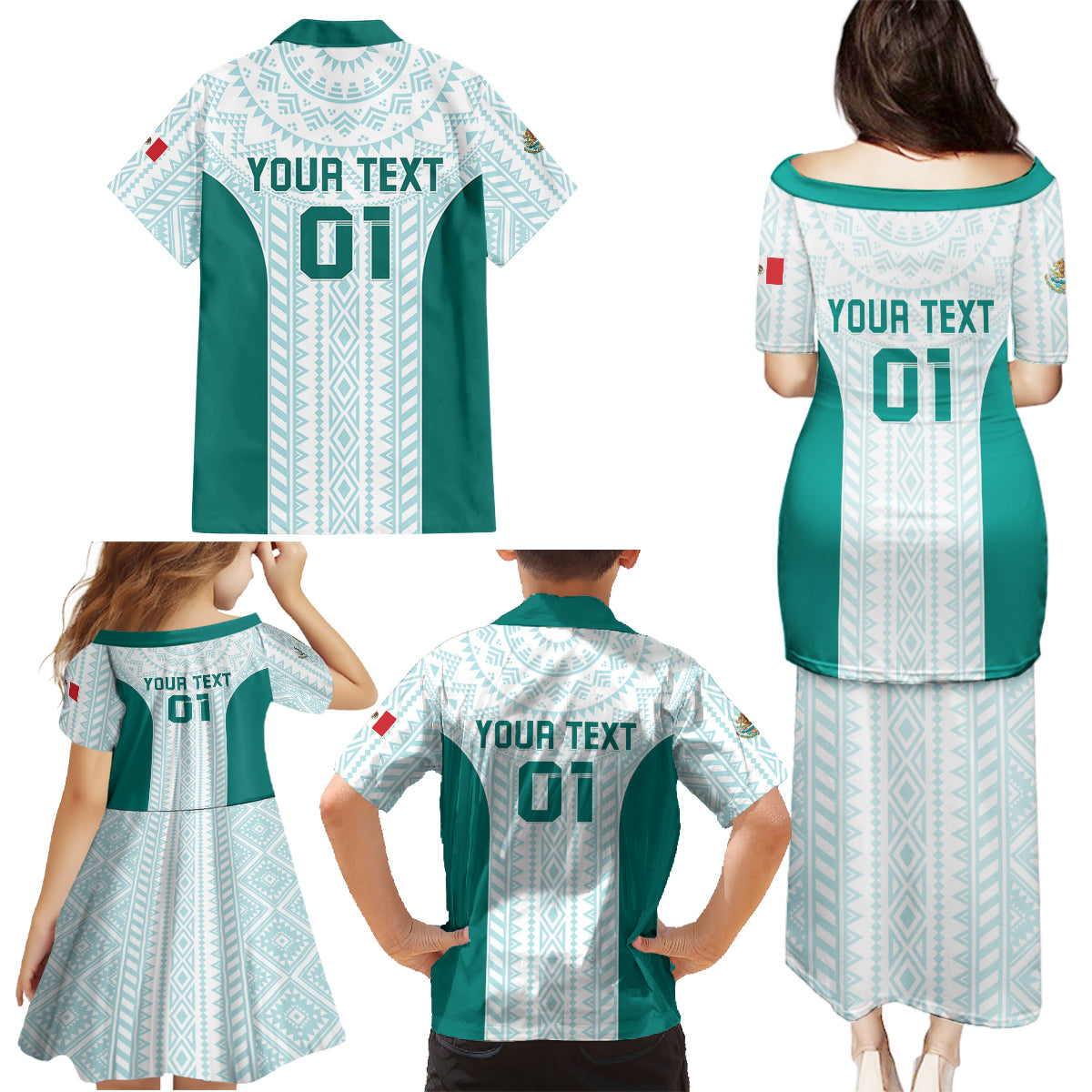 Personalized Mexico 2024 Football Family Matching Puletasi and Hawaiian Shirt El Tri Special Version - Wonder Print Shop