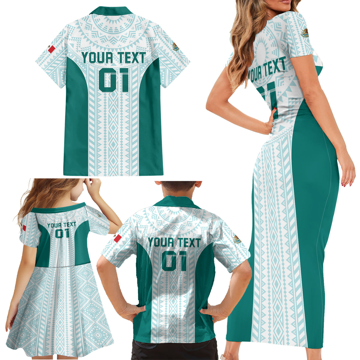 Personalized Mexico 2024 Football Family Matching Short Sleeve Bodycon Dress and Hawaiian Shirt El Tri Special Version - Wonder Print Shop