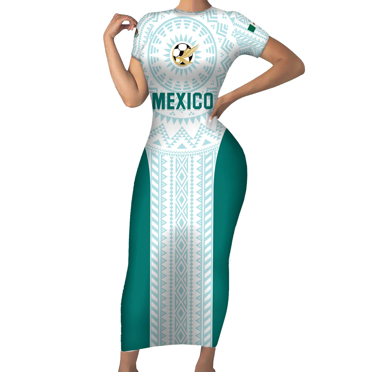 Personalized Mexico 2024 Football Family Matching Short Sleeve Bodycon Dress and Hawaiian Shirt El Tri Special Version - Wonder Print Shop