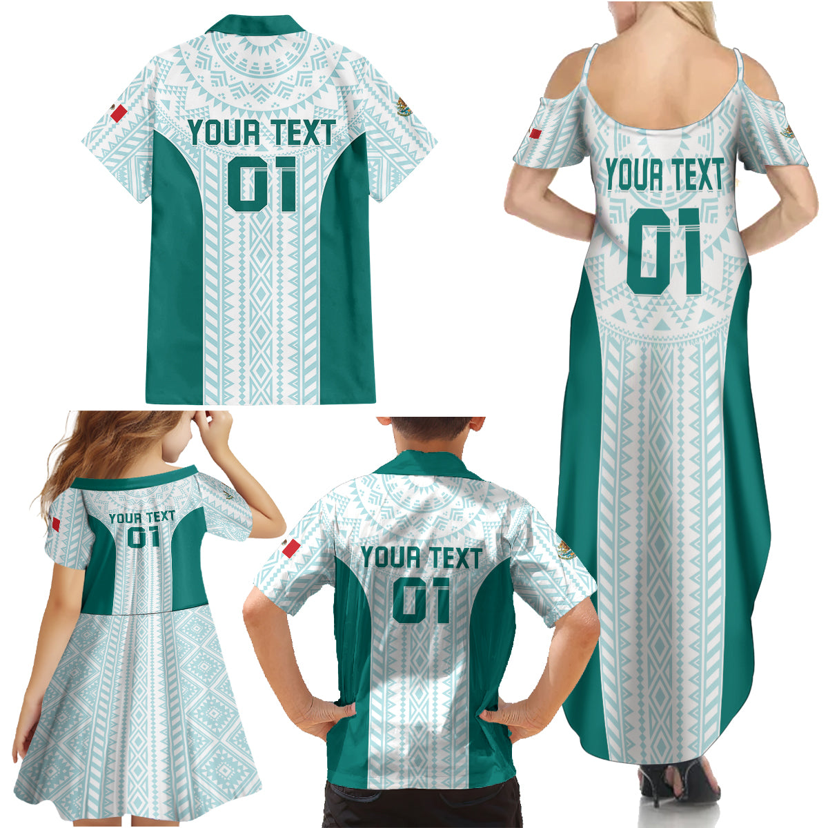 Personalized Mexico 2024 Football Family Matching Summer Maxi Dress and Hawaiian Shirt El Tri Special Version - Wonder Print Shop