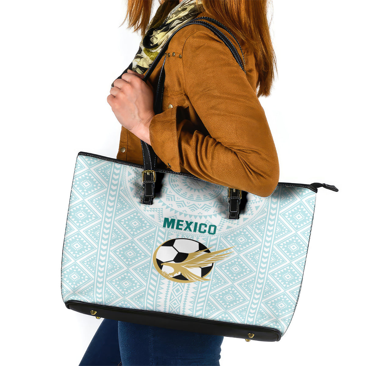 Mexico 2024 Football Leather Tote Bag El Tri Special Version - Wonder Print Shop