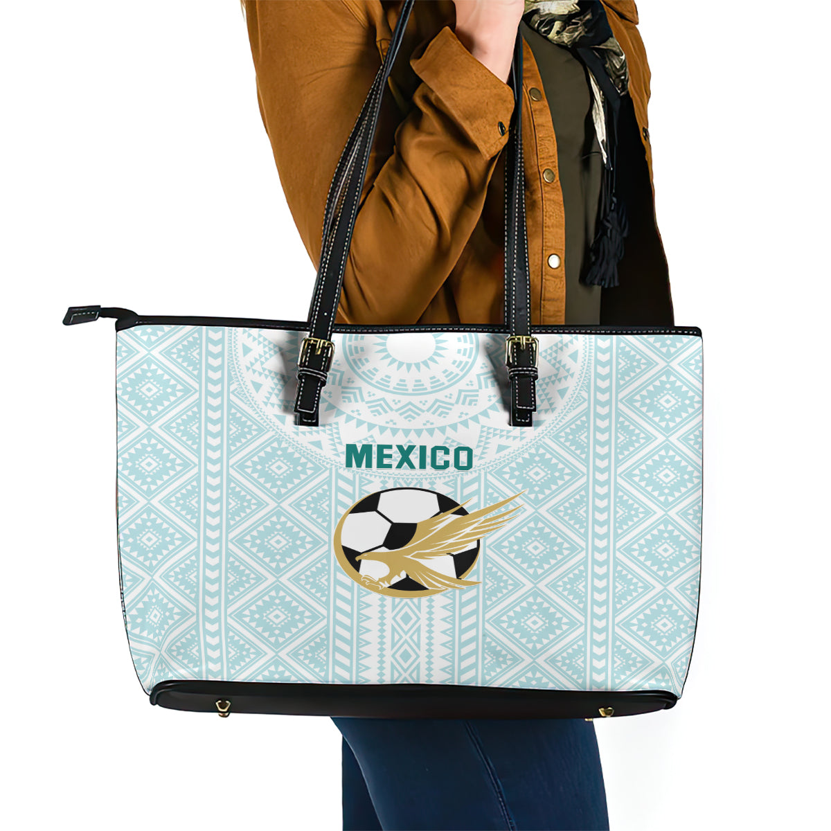 Mexico 2024 Football Leather Tote Bag El Tri Special Version - Wonder Print Shop